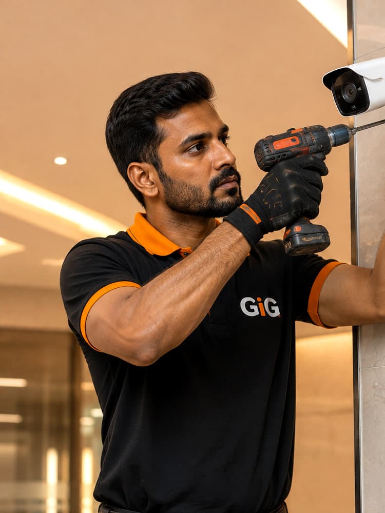 CCTV Installer at work