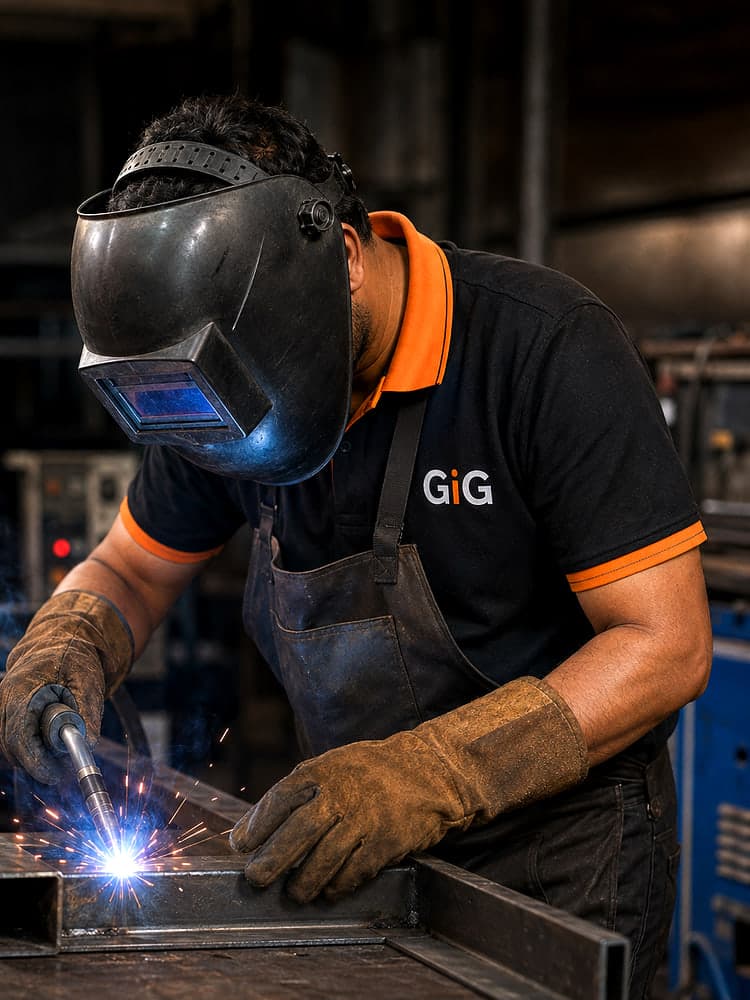 Welder at work