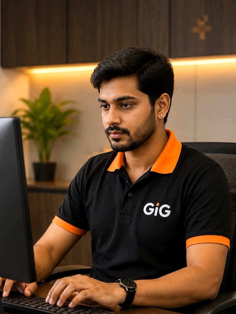 Data Entry Operator at work