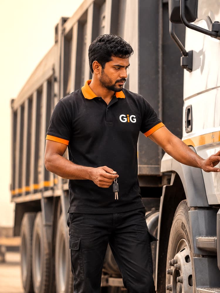 Heavy Vehicle Driver at work