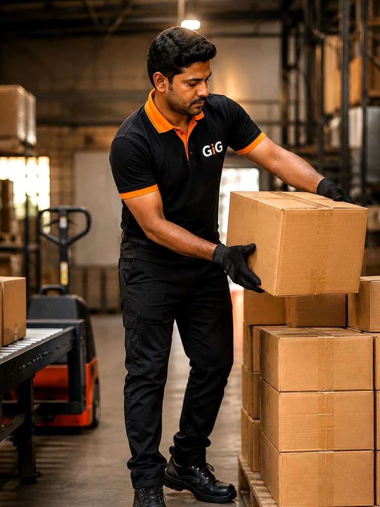 Warehouse Helper at work